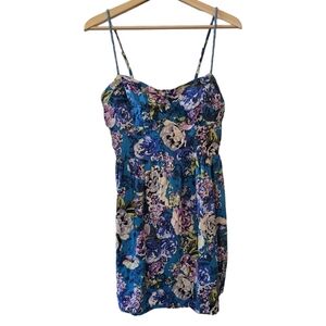 Xhilaration floral midi dress adjustable spaghetti straps v-neckline flowy skirt